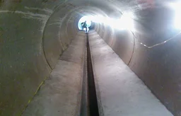 A view inside one of the large pipes installed in Ashbourne