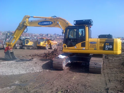 A Clumber Construction Komatsu Excavator