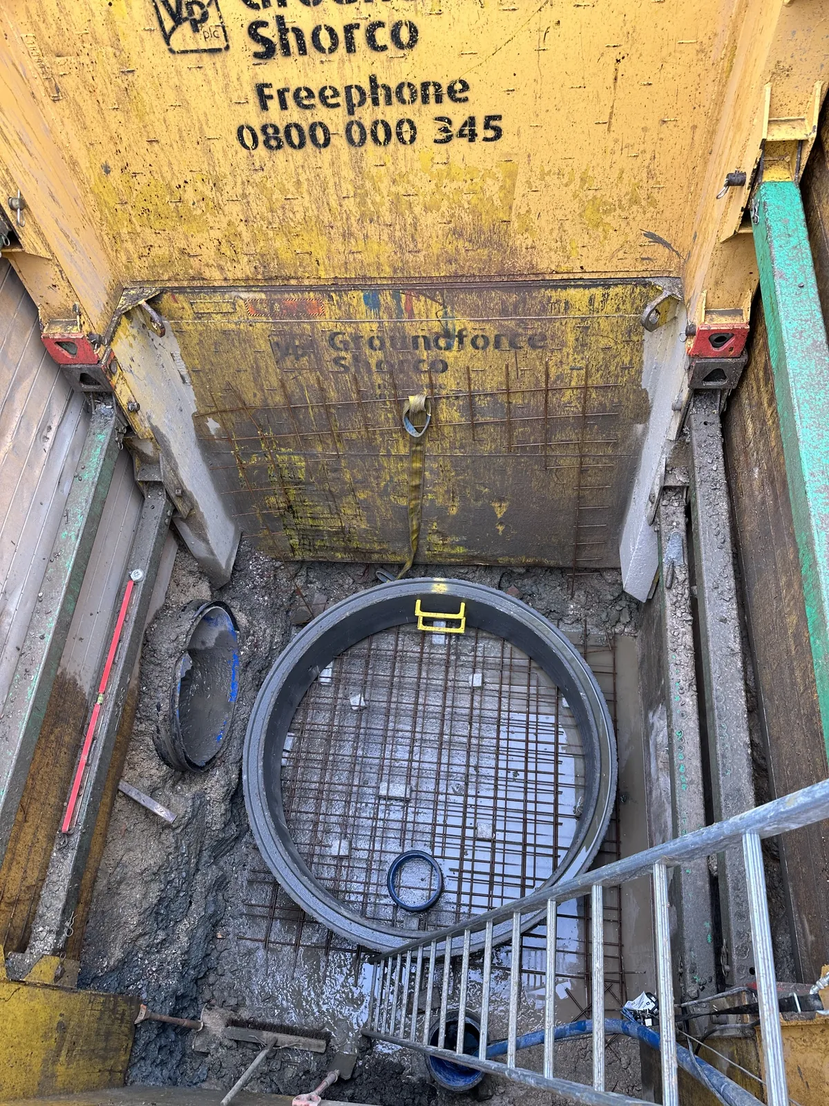 HDD drive pit construction, Kilburn to Marehay rising main