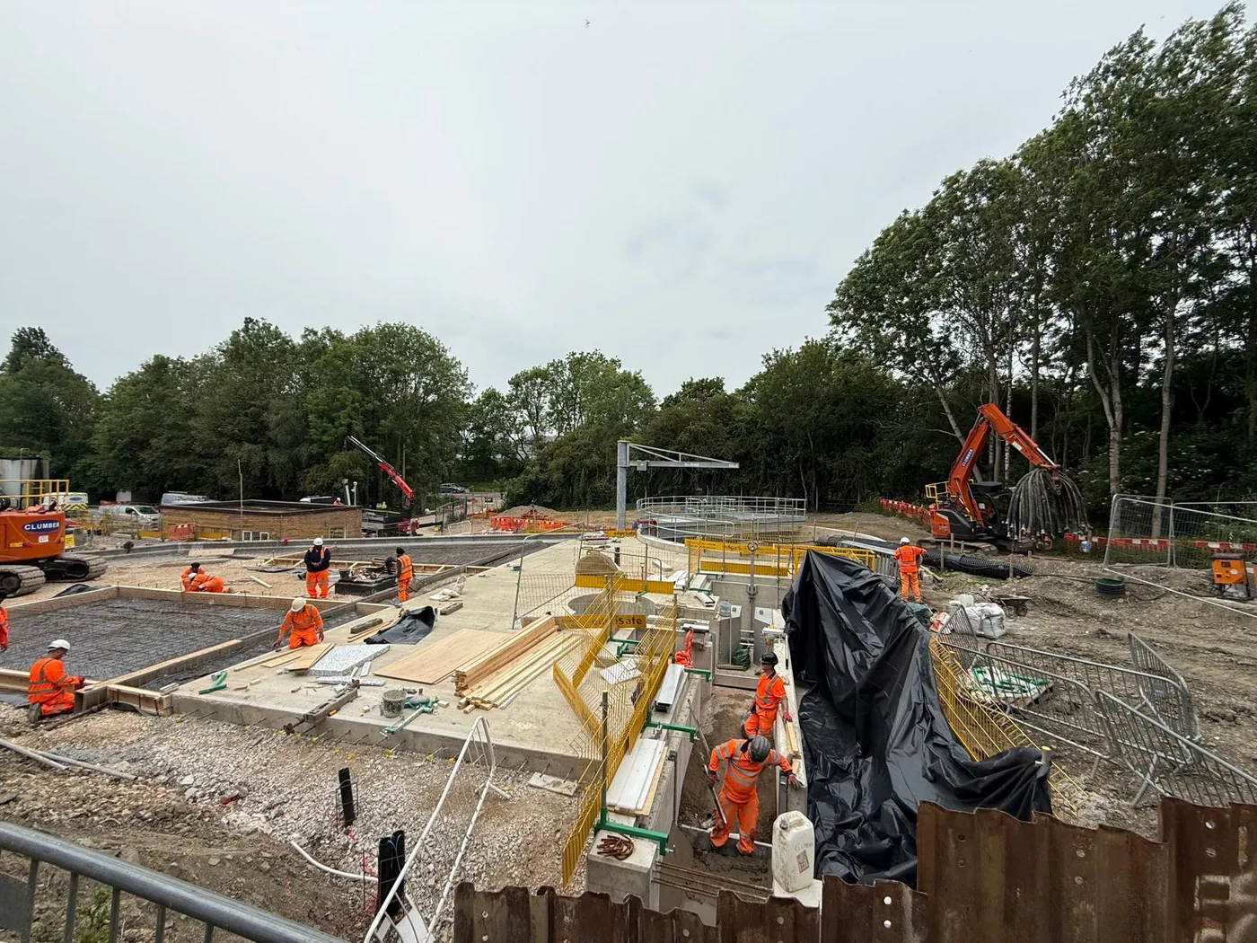 Groundworks and construction at Kilburn to Marehay sewage treatment works, Derbyshire